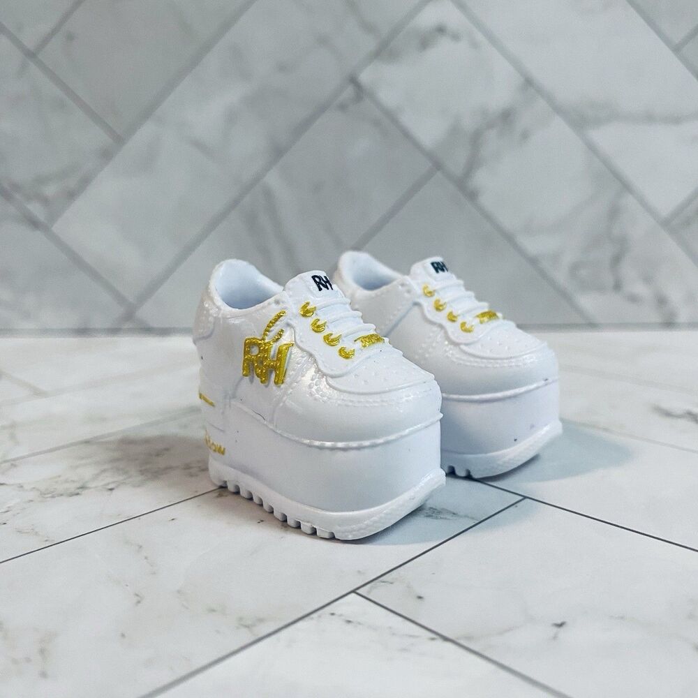 Rainbow High Color Create Fashion Doll Outfit Shoes White Gold Platform Sneakers